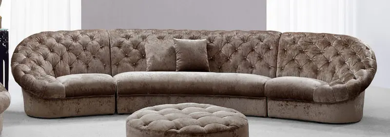 35" Beige MDF and Velour Sectional Sofa By Homeroots