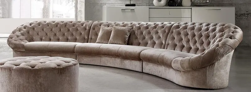 35' MDF and Velour Sectional Sofa By Homeroots