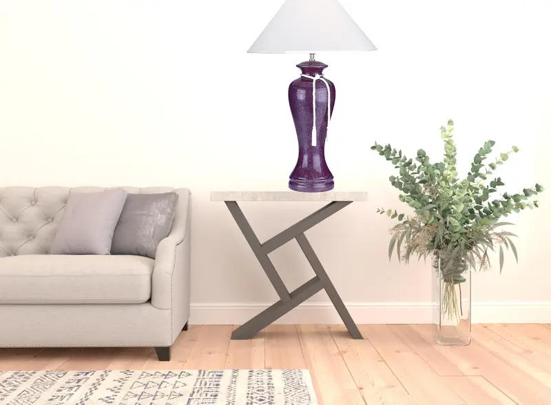 35" Red Burgundy Glaze Ceramic Urn Table Lamp With White Classic Empire Shade By Homeroots