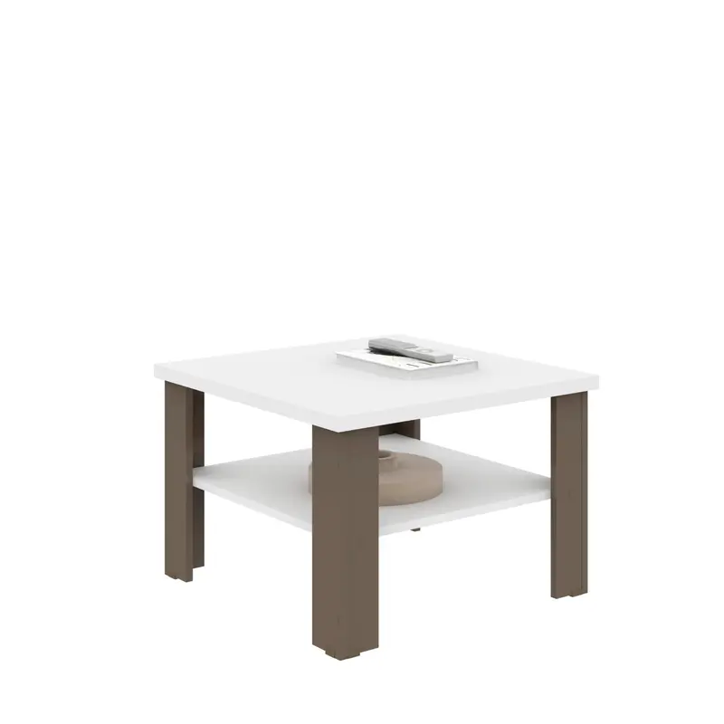 36" Brown And White End Table By Homeroots