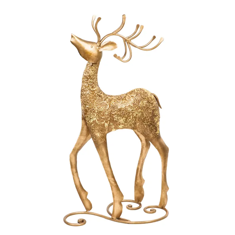 36"H Metal Gold Foil Deer,47m2724