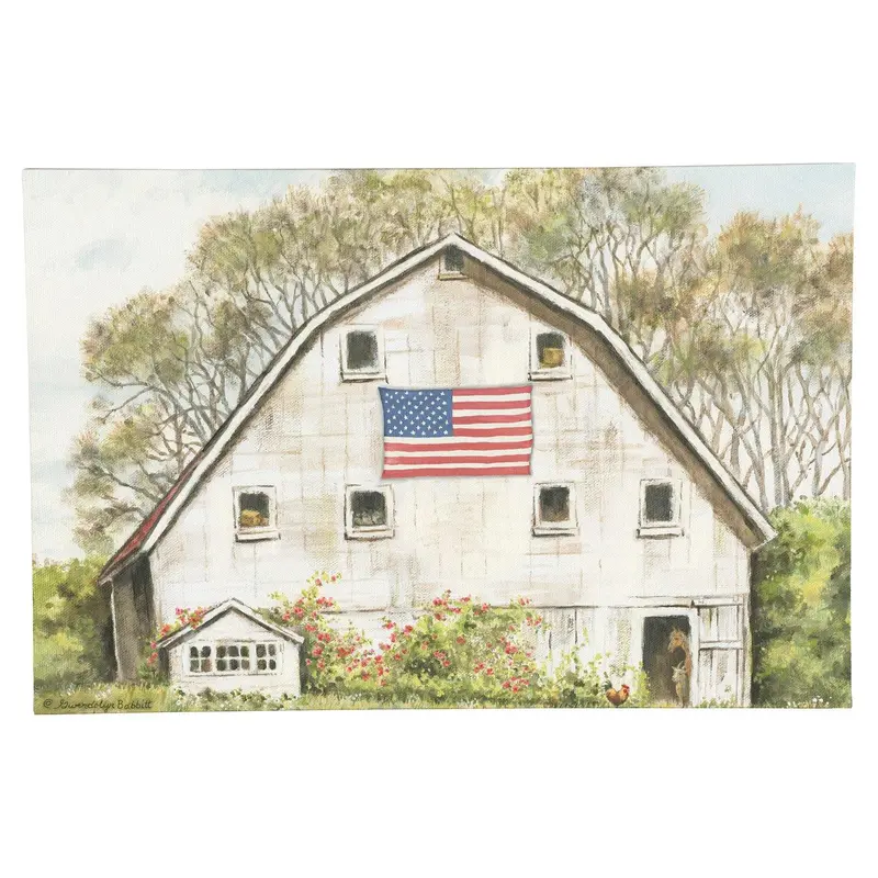 36" L x 24" H Outdoor Canvas, Americana Farmhouse