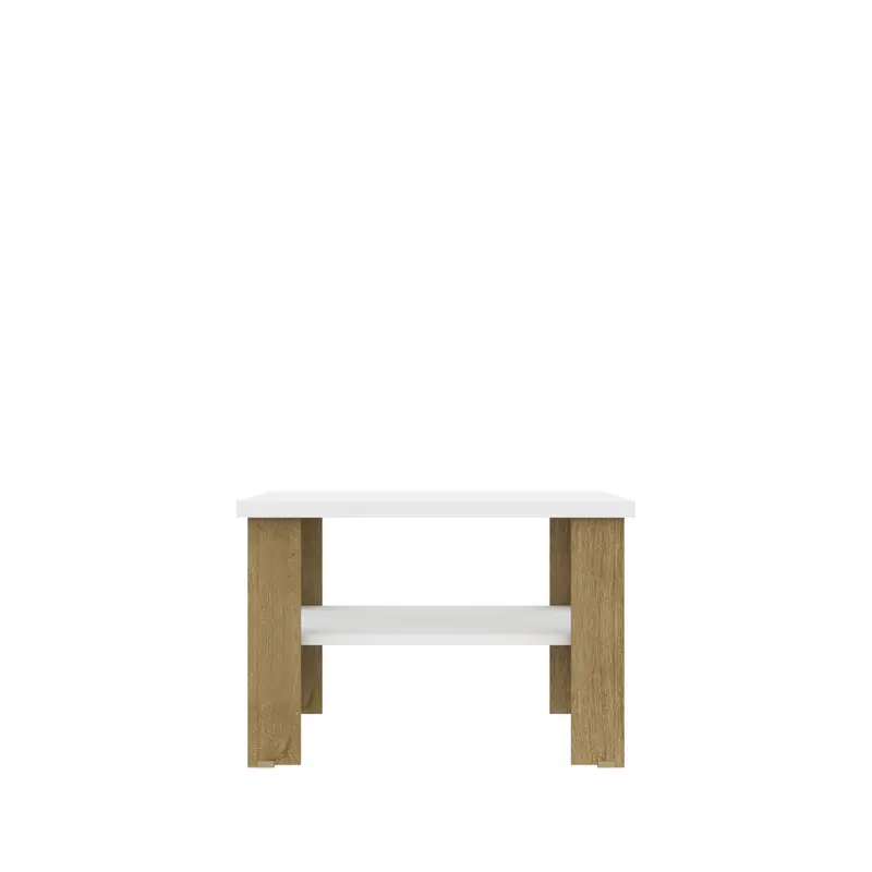 36" Natural And White End Table By Homeroots