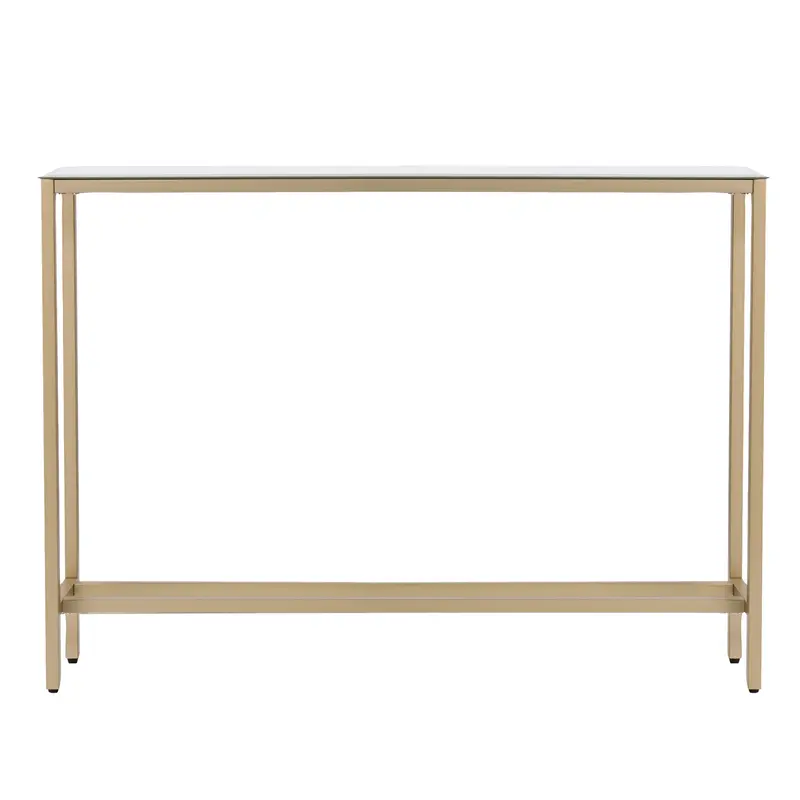 36" Silver and Gold Mirrored Glass Console Table By Homeroots