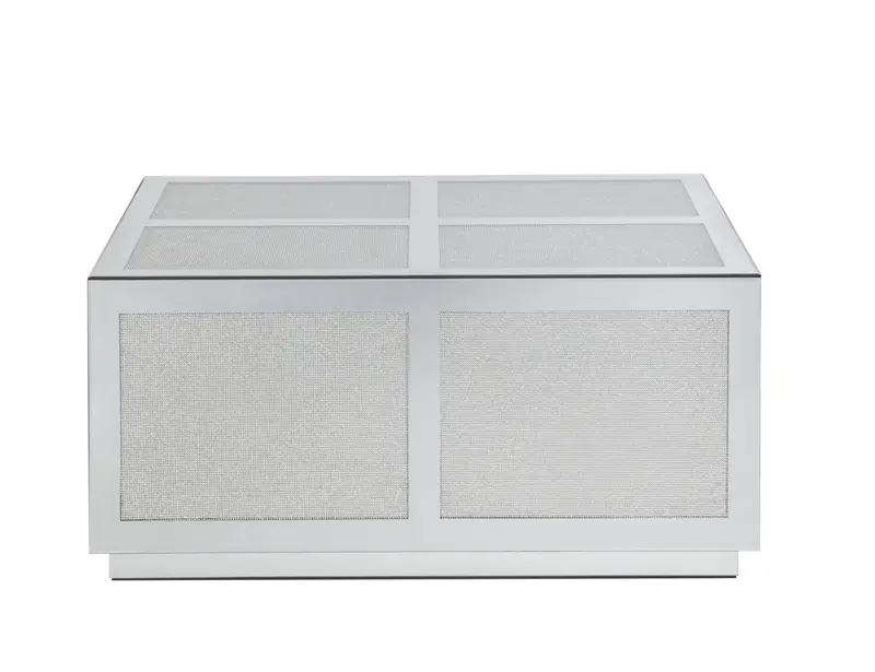 36" Silver Mirrored Rectangular Mirrored Coffee Table By Homeroots