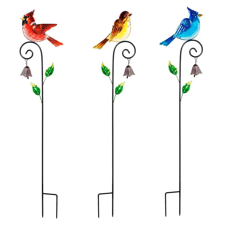 36" Stake with bell, Birds, 3 ASST,47m1423