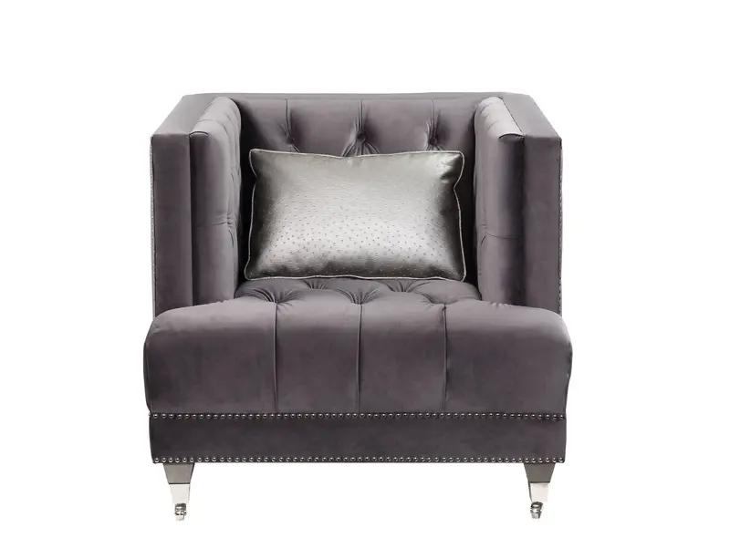38" Black Tufted Arm Chair By Homeroots