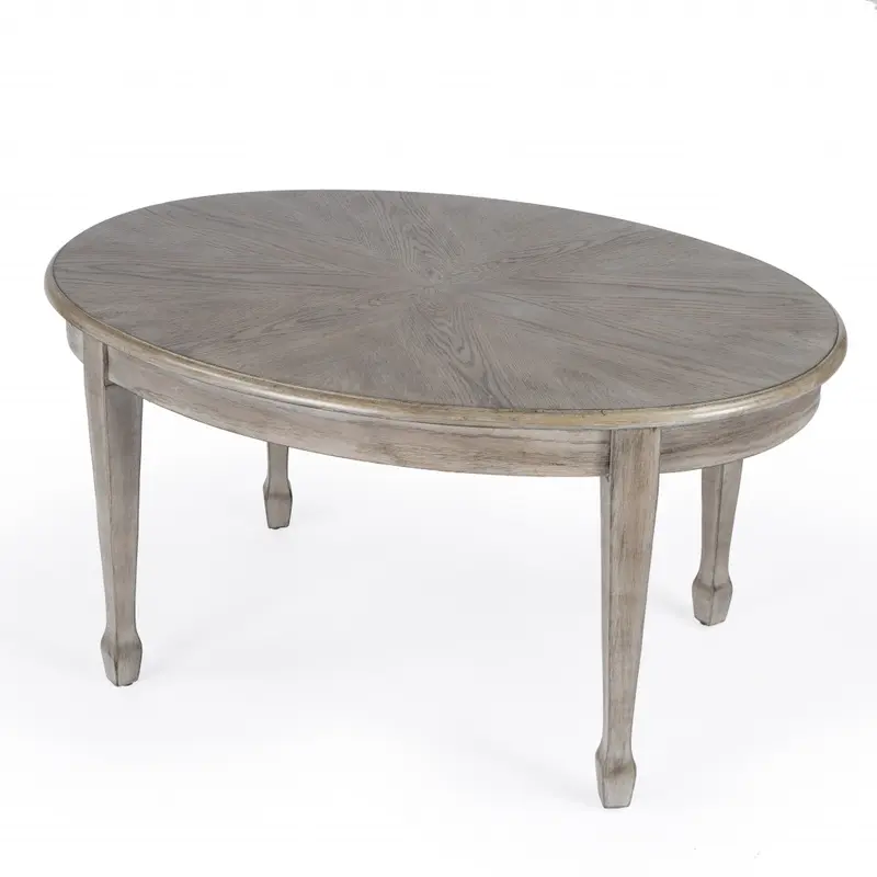 38" DriftWood Solid And Manufactured Wood Oval Distressed Coffee Table By Homeroots