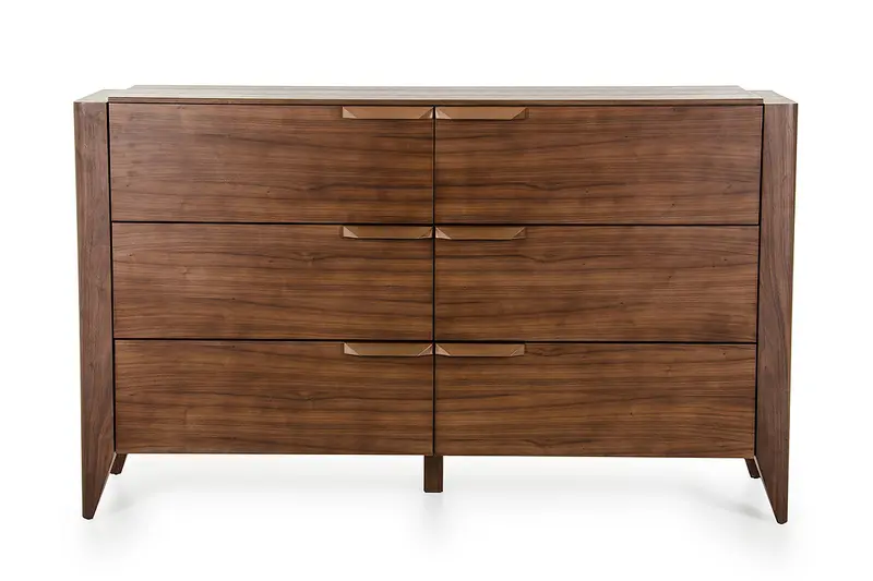 38' Tobacco Veneer And Mdf Dresser With 6 Drawers By Homeroots