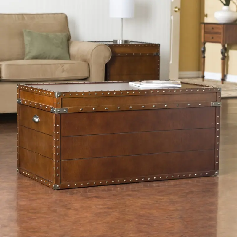 39" Brown Manufactured Wood And Metal Rectangular Coffee Table By Homeroots - 402161