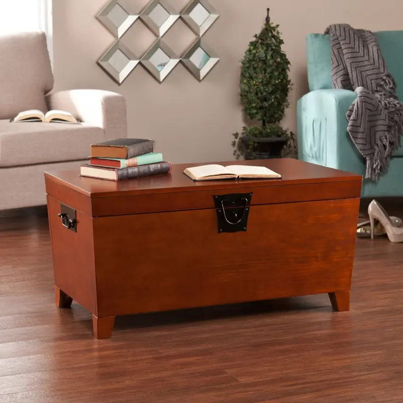 39" Brown Manufactured Wood And Metal Rectangular Coffee Table By Homeroots - 402163