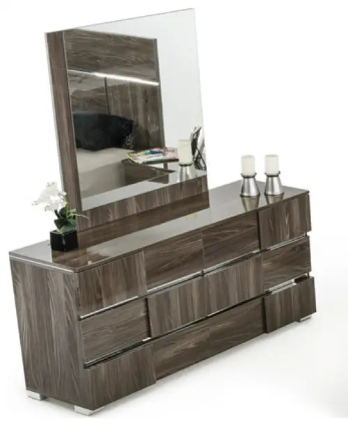 39" Ebony MDF Veneer and Glass Mirror By Homeroots