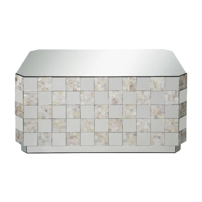39" Silver Mirrored Rectangular Mirrored Coffee Table By Homeroots