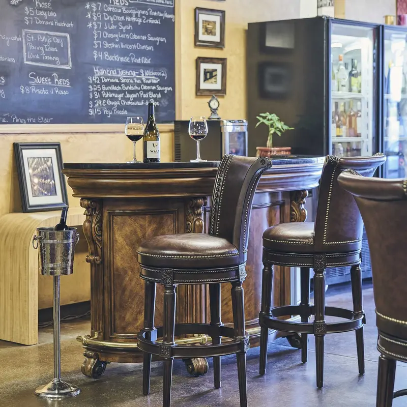 39" Walnut Hardwood Frame Upholstered Bar Stool By Homeroots