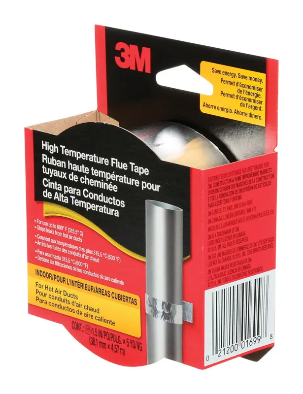 3M Scotch 1.5 in. W X 5 yd L Silver Flue Tape - Open Box