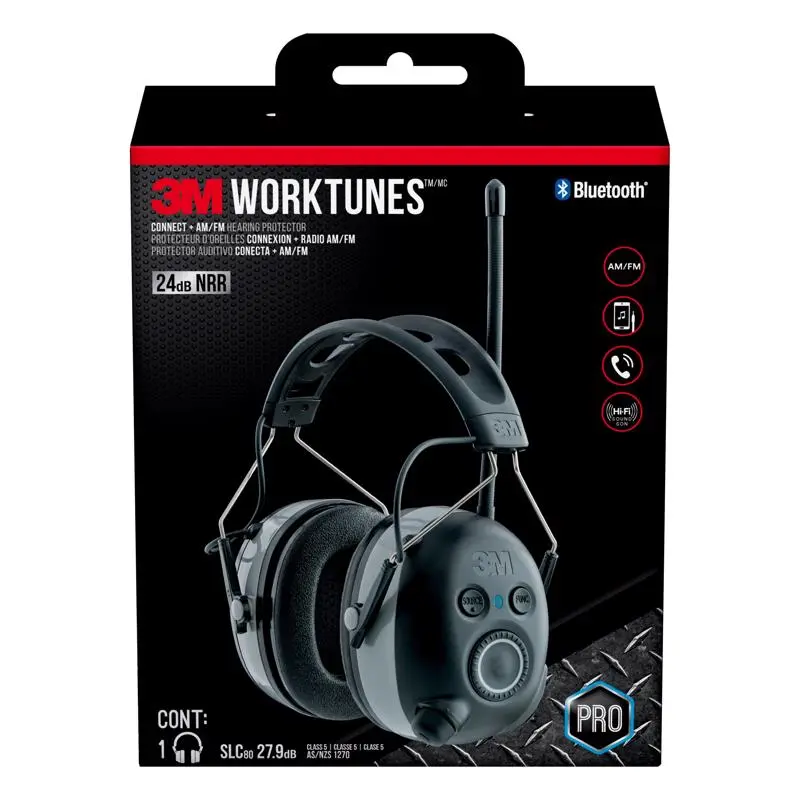 3M WorkTunes 24 dB Soft Foam Bluetooth Earplugs/Earphones w/Mic Black 1 pair - Deal of The Week