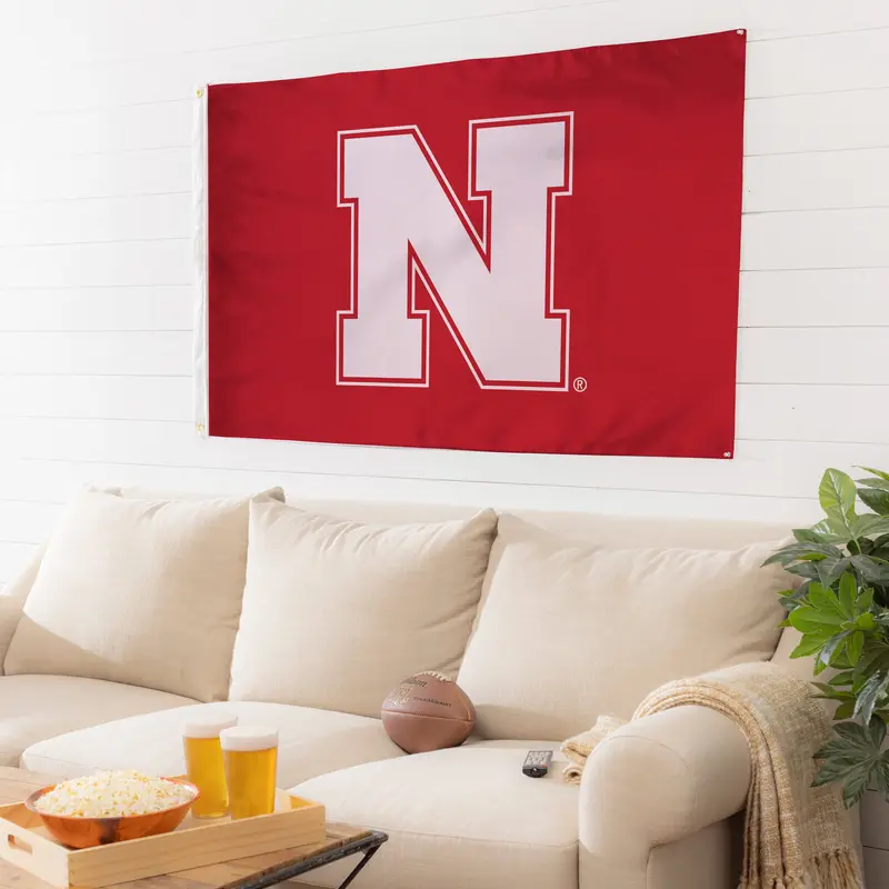 3'x5' Single Sided Flag w/ 2 Grommets, University of Nebraska,17949