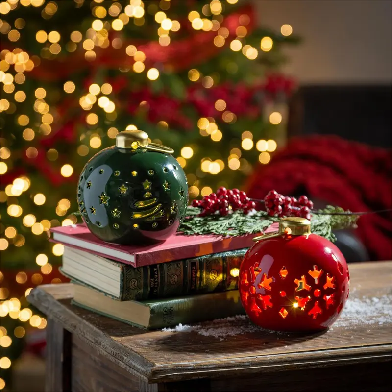 4.25" LED Ceramic Ornament Shaped Table Decor