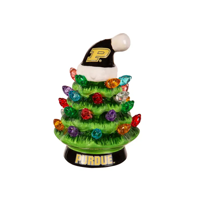 4" Mini LED Tabletop Christmas Tree, Purdue University,8led935mt