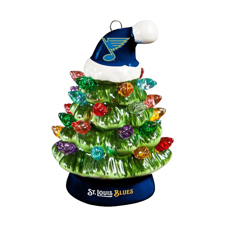 4" Mini LED Tabletop Christmas Tree, St. Louis Blues 2025