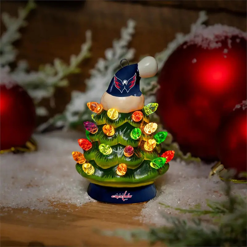 4" Mini LED Tabletop Christmas Tree, Washington Capitals