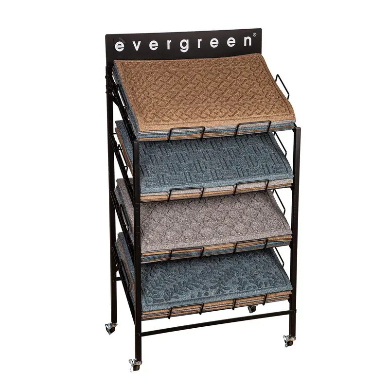 4-Shelf Metal Evergreen Floor Mat Display