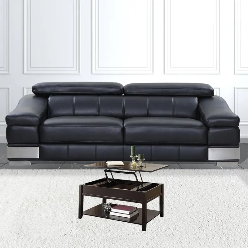 40" Black Manufactured Wood Lift Top Coffee Table With Storage By Homeroots