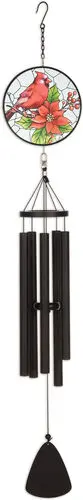 40“Cardinal Stain Glass Wind Chime