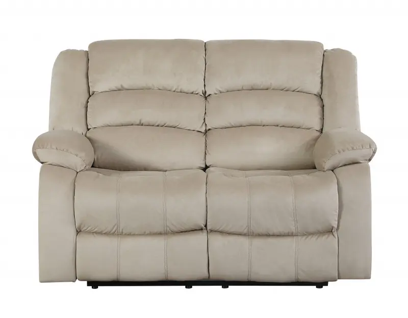40" Contemporary Beige Fabric Loveseat By Homeroots