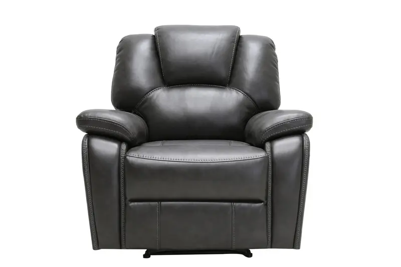 40" Grey Contemporary Leather Power Reclining Chair By Homeroots