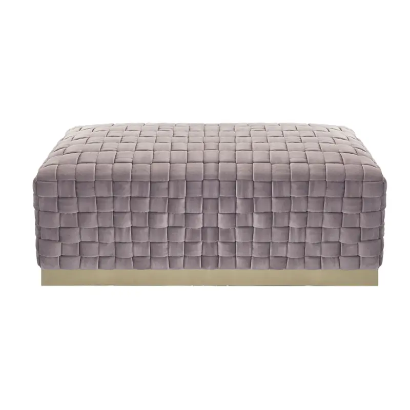 40" Lilac And Gold Upholstered Velvet Bench By Homeroots
