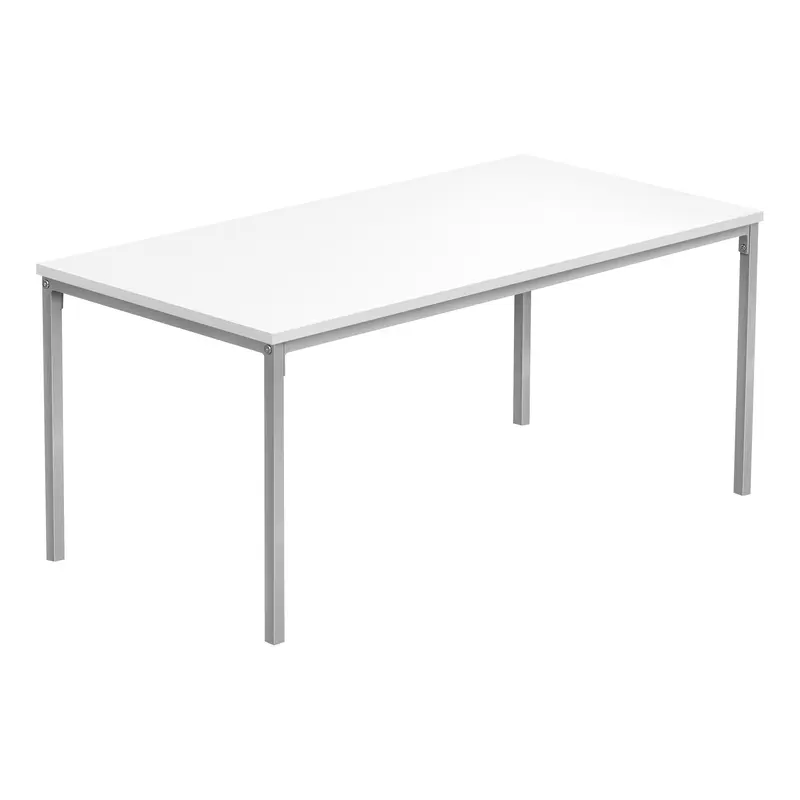 40" White And Silver Rectangular Coffee Table By Homeroots