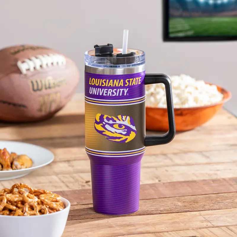 40oz Stainless Steel Mega Cup w/ Straw, Louisiana State University,3ss921cc