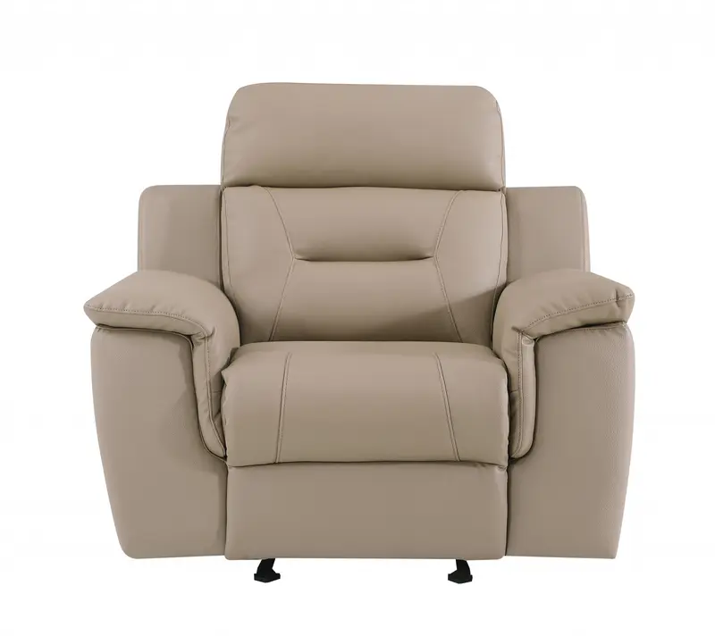41" Beige Fascinating Leather Reclining Chair By Homeroots