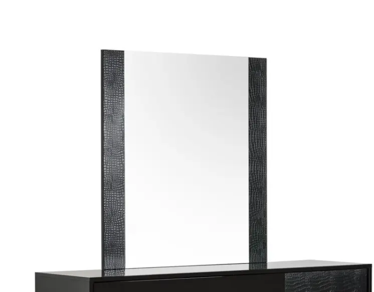 41" Black MDF and Glass Mirror By Homeroots