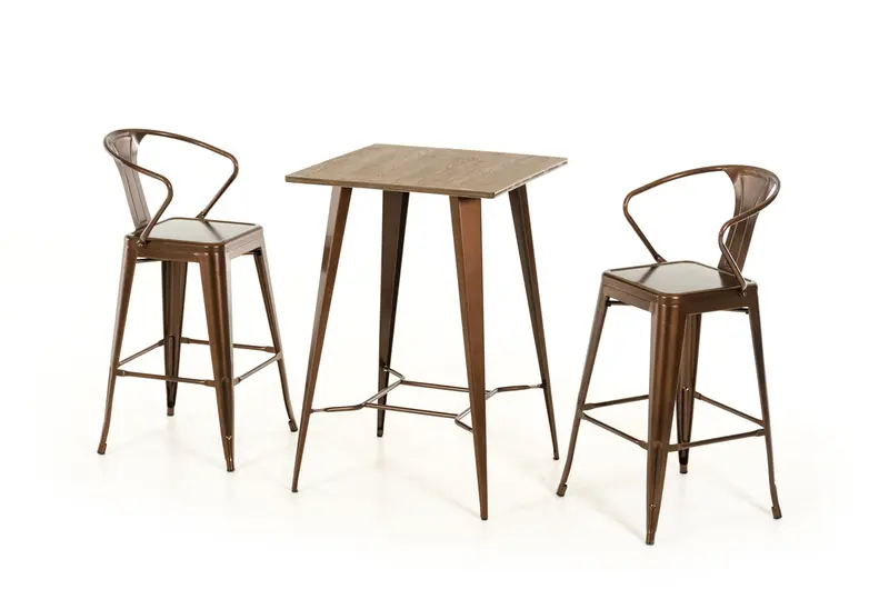 41' Copper and Wood Bar Table By Homeroots