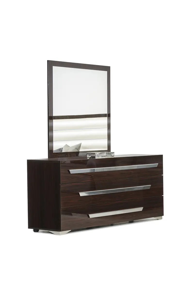 41" Ebony MDF Veneer and Glass Mirror By Homeroots