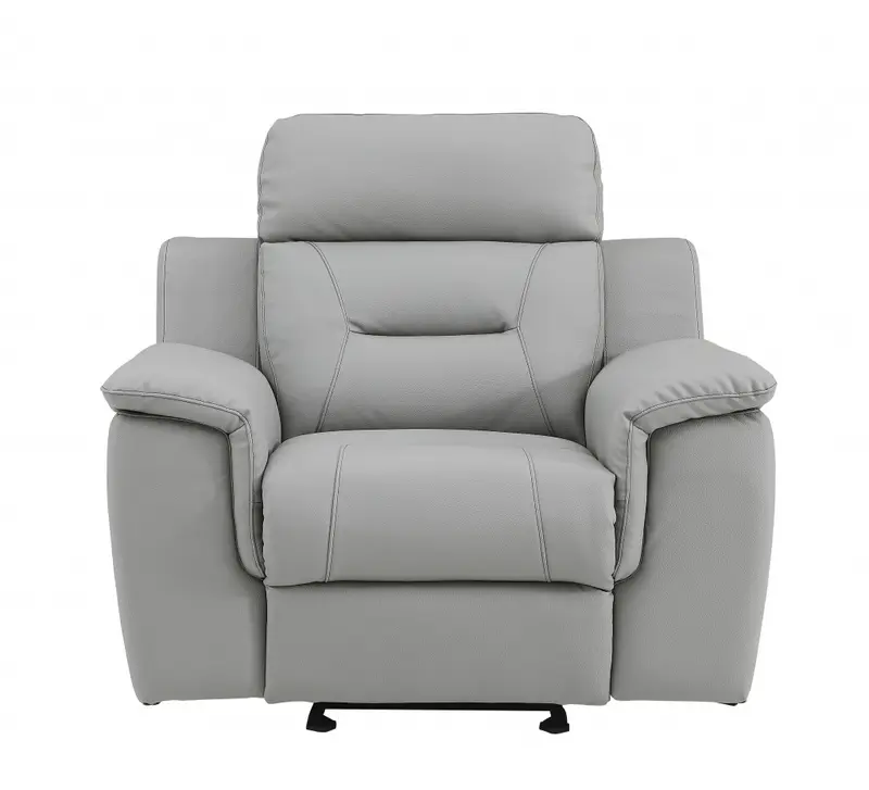 41" Grey Fascinating Leather Reclining Chair. By Homeroots
