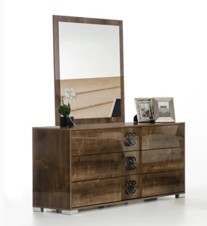 41" MDF Glass and Veneer Mirror By Homeroots
