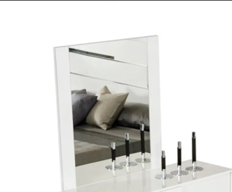 41" White MDF and Glass Mirror By Homeroots