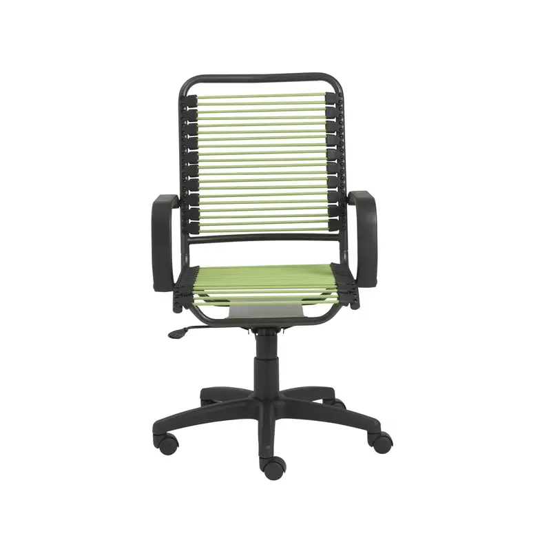 43" Black and Green Round Bungee Cord High Back Office Chair By Homeroots