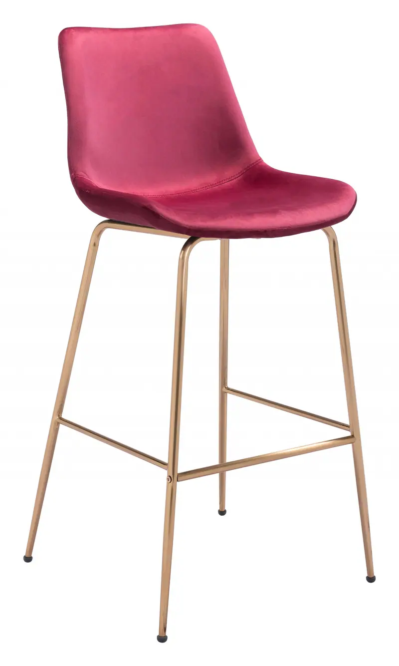 43" Red Steel Low Back Chair With Footrest By Homeroots