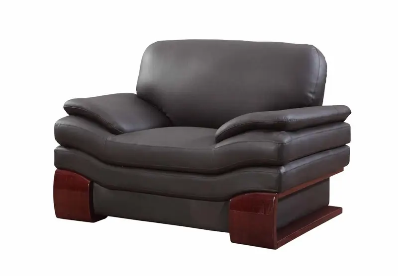 44" Dazzling Brown Leather Chair By Homeroots