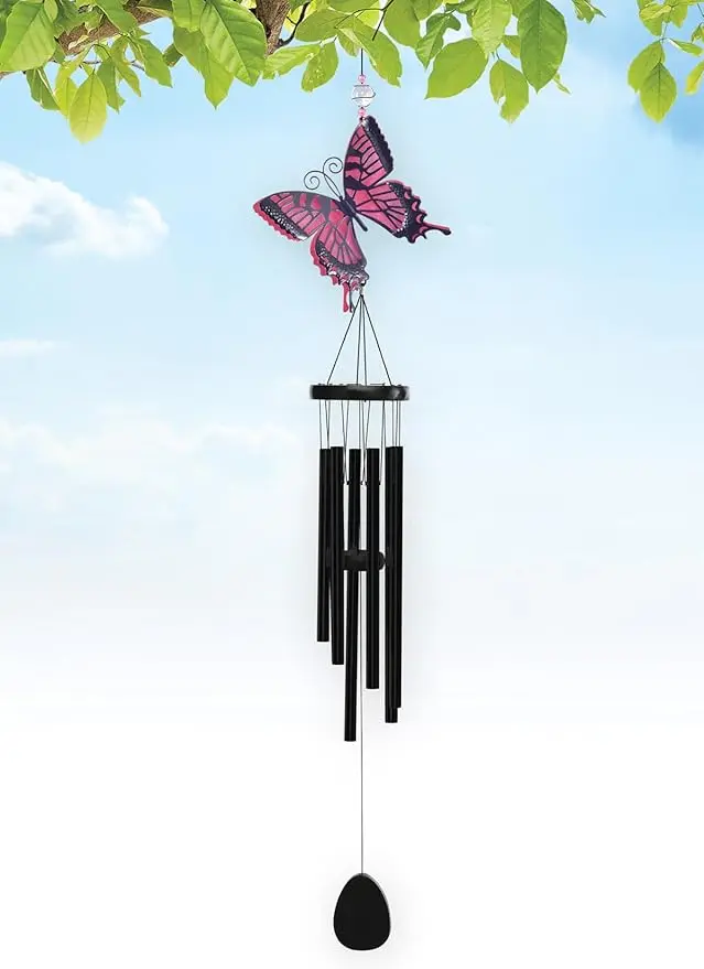 45" Pink Butterfly Chime