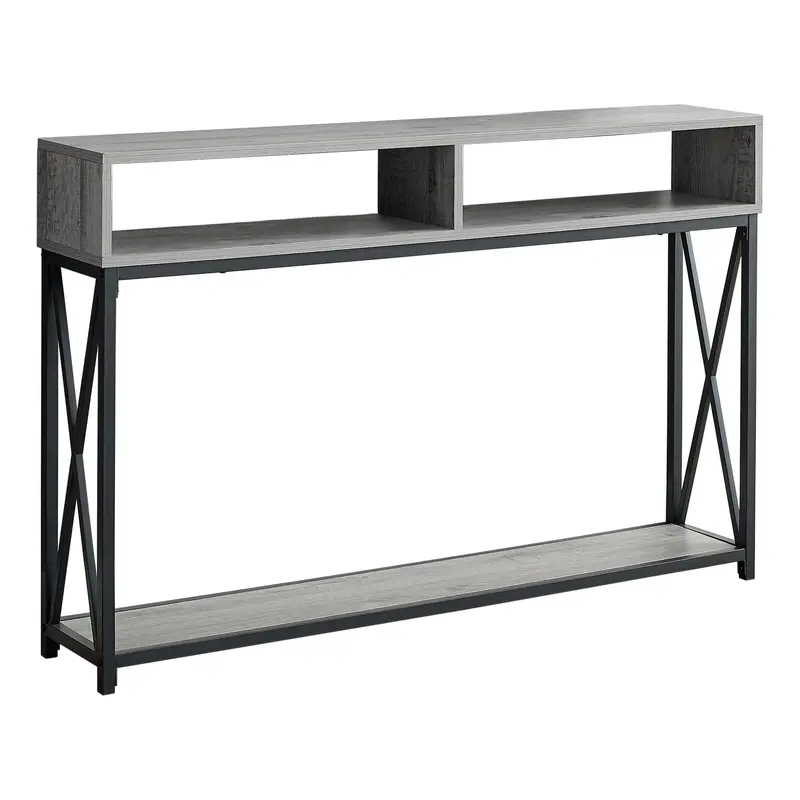 47" Gray And Black Frame Console Table With Storage By Homeroots