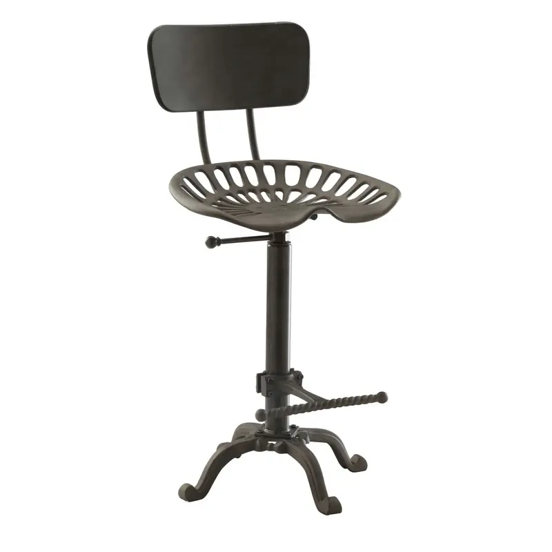 47" Industrial Backless Adjustable Height Bar Chair With Footrest By Homeroots