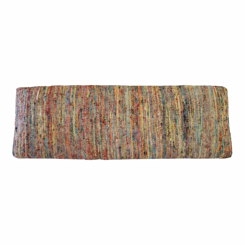 47" Rainbow Stripe Blue Leg Upholstered Bench By Homeroots