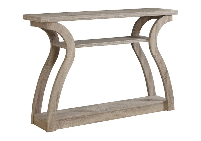 47" Taupe Floor Shelf Console Table With Storage By Homeroots