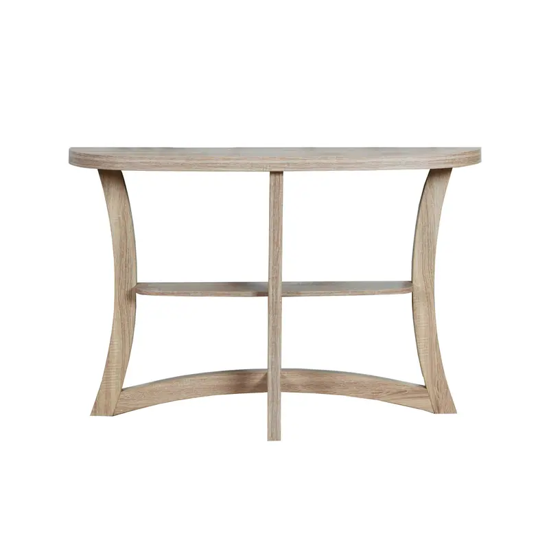 47" Taupe Half Moon Three Leg Console Table With Storage By Homeroots