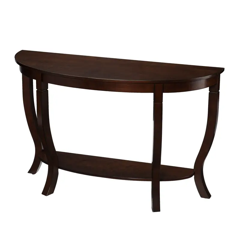 48" Brown Half Circle Console Table With Storage By Homeroots
